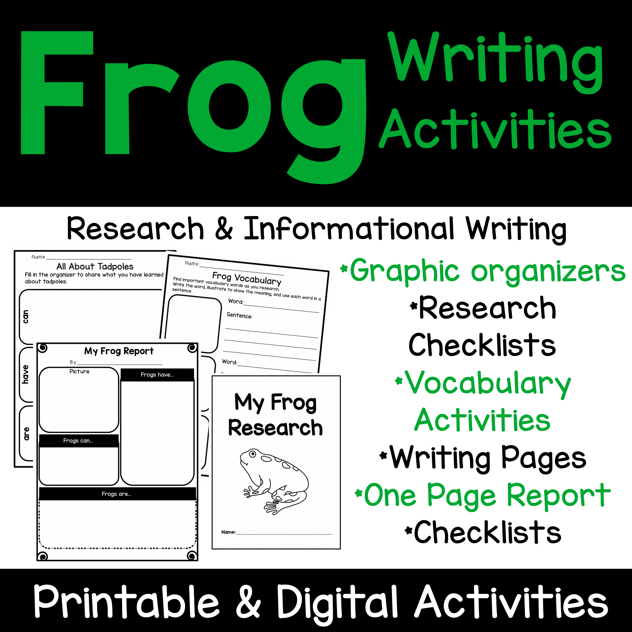 Frog Writing Activities