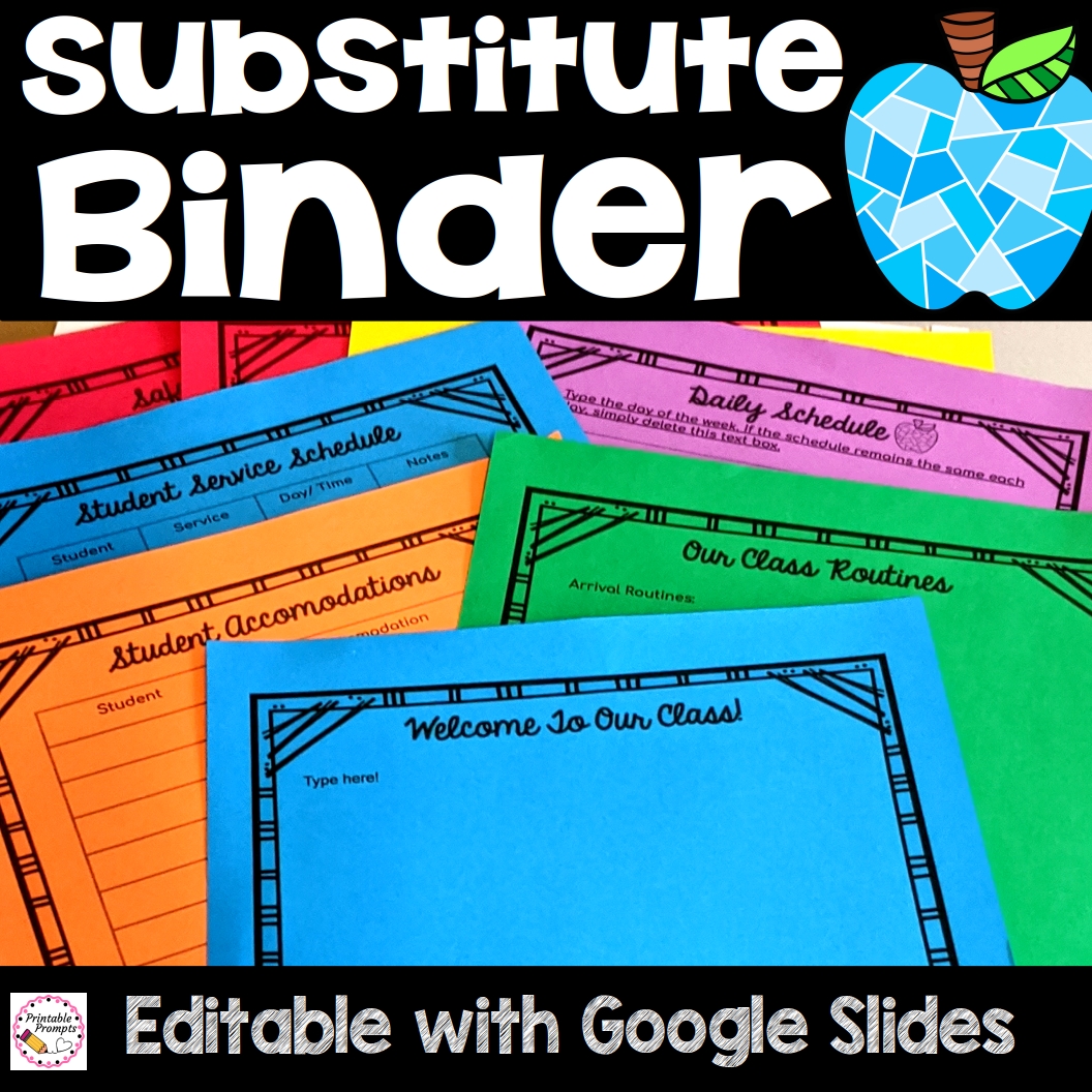 Substitute Binder Templates Editable